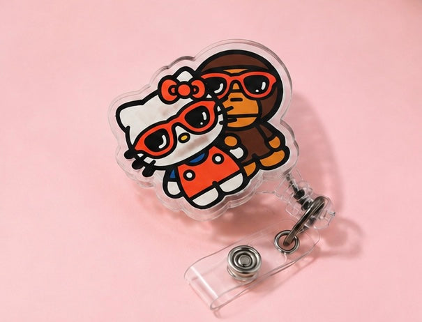 Hello Kitty x Bape Badge Reel